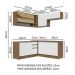 Cozinha Completa de Canto Madesa Glamy 349002 com Armário e Balcão (Sem Tampo e Pia) - Rustic/Branco