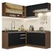 Cozinha Completa de Canto Madesa Glamy 349002 com Armário e Balcão (Sem Tampo e Pia) - Rustic/Preto