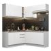 Cozinha Completa de Canto Madesa Glamy 349003 com Armário e Balcão (Sem Tampo e Pia) - Branco