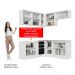 Cozinha Completa de Canto Madesa Glamy 349003 com Armário e Balcão (Sem Tampo e Pia) - Branco/Preto