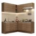 Cozinha Completa de Canto Madesa Glamy 349003 com Armário e Balcão (Sem Tampo e Pia) - Rustic