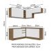 Cozinha Completa de Canto Madesa Glamy 349003 com Armário e Balcão (Sem Tampo e Pia) - Rustic/Branco