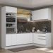 Cozinha Completa de Canto Madesa Glamy 399002 com Armário e Balcão (Sem Tampo e Pia) - Branco