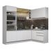 Cozinha Completa de Canto Madesa Glamy 399002 com Armário e Balcão (Sem Tampo e Pia) - Branco