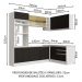 Cozinha Completa de Canto Madesa Glamy 399002 com Armário e Balcão (Sem Tampo e Pia) - Branco/Preto