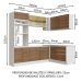 Cozinha Completa de Canto Madesa Glamy 399002 com Armário e Balcão (Sem Tampo e Pia) - Branco/Rustic