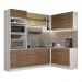 Cozinha Completa de Canto Madesa Glamy 399002 com Armário e Balcão (Sem Tampo e Pia) - Branco/Rustic