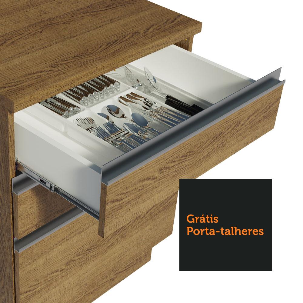 Cozinha Completa de Canto Madesa Glamy 399002 com Armário e Balcão (Sem Tampo e Pia) - Rustic