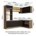 Cozinha Completa de Canto Madesa Glamy 399002 com Armário e Balcão (Sem Tampo e Pia) - Rustic/Preto