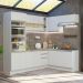 Cozinha Completa de Canto Madesa Glamy 419001 com Armário e Balcão (Sem Tampo e Pia) - Branco