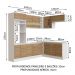 Cozinha Completa de Canto Madesa Glamy 419001 com Armário e Balcão (Sem Tampo e Pia) - Branco/Rustic