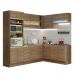 Cozinha Completa de Canto Madesa Glamy 419001 com Armário e Balcão (Sem Tampo e Pia) - Rustic