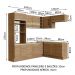Cozinha Completa de Canto Madesa Glamy 419001 com Armário e Balcão (Sem Tampo e Pia) - Rustic