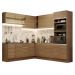 Cozinha Completa de Canto Madesa Glamy 459001 com Armário e Balcão (Sem Tampo e Pia) - Rustic