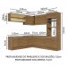 Cozinha Completa de Canto Madesa Glamy 459001 com Armário e Balcão (Sem Tampo e Pia) - Rustic