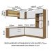 Cozinha Completa de Canto Madesa Glamy 459001 com Armário e Balcão (Sem Tampo e Pia) - Rustic/Branco