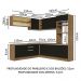 Cozinha Completa de Canto Madesa Glamy 459001 com Armário e Balcão (Sem Tampo e Pia) - Rustic/Preto