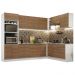 Cozinha Completa de Canto Madesa Glamy 479001 com Armário e Balcão (Sem Tampo e Pia) - Branco/Rustic
