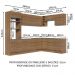 Cozinha Completa de Canto Madesa Glamy 479001 com Armário e Balcão (Sem Tampo e Pia) - Rustic