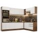 Cozinha Completa de Canto Madesa Glamy 479001 com Armário e Balcão (Sem Tampo e Pia) - Rustic/Branco