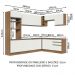 Cozinha Completa de Canto Madesa Glamy 479001 com Armário e Balcão (Sem Tampo e Pia) - Rustic/Branco