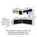 Cozinha Completa de Canto Madesa Glamy 504001  com Armário e Bancada (S/ Tampo e Pia) - Branco/Preto