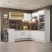 Cozinha Completa de Canto Madesa Glamy 504001  com Armário e Bancada (Sem Tampo e Pia) - Branco