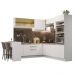 Cozinha Completa de Canto Madesa Glamy 504001  com Armário e Bancada (Sem Tampo e Pia) - Branco