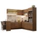Cozinha Completa de Canto Madesa Glamy 504001  com Armário e Bancada (Sem Tampo e Pia) - Rustic