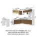 Cozinha Completa de Canto Madesa Glamy 504001 com Armário e Bancada (S/ Tampo e Pia) - Branco/Rustic