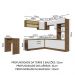 Cozinha Completa de Canto Madesa Glamy 504001 com Armário e Bancada (S/ Tampo e Pia) - Rustic/Branco