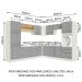 Cozinha Completa de Canto Madesa Lux 546003 com Armário e Balcão - Branco/Cinza