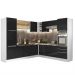 Cozinha Completa de Canto Madesa Lux 546003 com Armário e Balcão - Branco/Preto