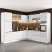 Cozinha Completa de Canto Madesa Lux com Armário e Balcão - Branco/Branco Veludo