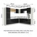 Cozinha Completa de Canto Madesa Lux com Armário e Balcão - Branco/Preto