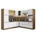 Cozinha Completa de Canto Madesa Lux com Armário e Balcão - Rustic/Branco Veludo