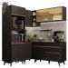Cozinha Completa de Canto Madesa Reims 332001 com Armário e Balcão - Preto