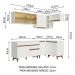 Cozinha Completa de Canto Madesa Reims 332002 com Armário e Balcão - Branco