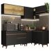 Cozinha Completa de Canto Madesa Reims 332002 com Armário e Balcão - Preto