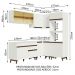 Cozinha Completa de Canto Madesa Reims 367001 com Armário e Balcão - Branco