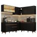Cozinha Completa de Canto Madesa Reims 382001 com Armário e Balcão - Preto