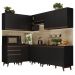Cozinha Completa de Canto Madesa Reims 392002 com Armário e Balcão - Preto