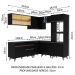 Cozinha Completa de Canto Madesa Reims 402001 com Armário e Balcão - Preto