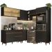 Cozinha Completa de Canto Madesa Reims 402002 com Armário e Balcão - Preto