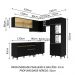 Cozinha Completa de Canto Madesa Reims 402002 com Armário e Balcão - Preto