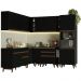 Cozinha Completa de Canto Madesa Reims 437001 com Armário e Balcão - Preto