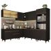Cozinha Completa de Canto Madesa Reims 452001 com Armário e Balcão - Preto