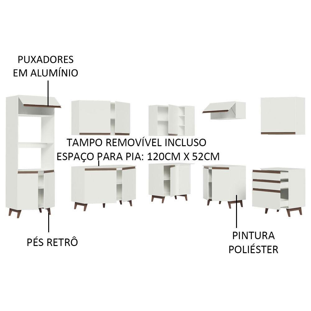 Cozinha Completa de Canto Madesa Reims 462001 com Armário e Balcão - Branco