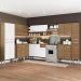 Cozinha Completa de Canto Reto Madesa Emilly Big com Armário e Balcão 21 Portas 1 Gaveta - Rustic/Branco