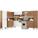 Cozinha Completa de Canto Reto Madesa Emilly Big com Armário e Balcão 21 Portas 1 Gaveta - Rustic/Branco